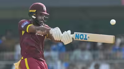 John Campbell Unleashes Fury as West Indies Race Past 100 Against India 134582842